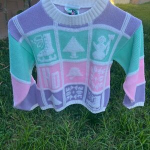 Pastel Patterned Kids Sweater